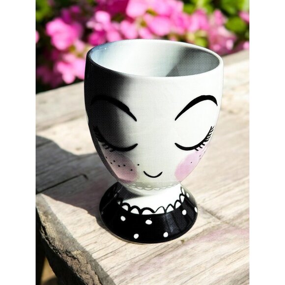 Decorative Ceramic Face Planter Vase - Picture 3 of 16